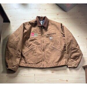 Vintage Carhartt blanket lined jacket Corduroy Neck Size 50 Regular Brown